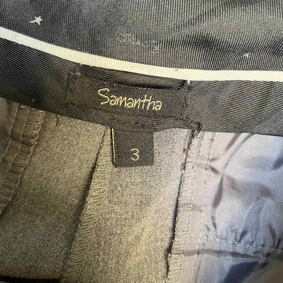 Samantha Trouser Pants Womens Juniors 3 Gray Straight Leg Flare Polyester Y2K 90 - Picture 5 of 7